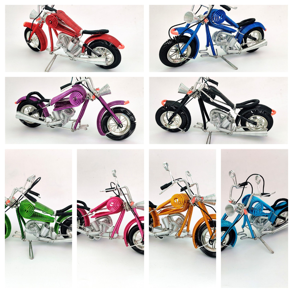 

Creative Handmade Aluminum Wire Motorcycle Model Decorative Art Piece Handmade Craft Artwork