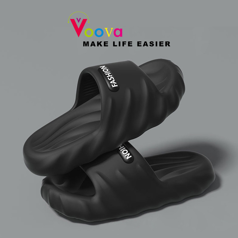 VOOVA Sandal Pria Wanita Terbaru Jelly Karet/ Sandal Slop/ Sandal Flat Rumahan Empuk Elastis Sendal 