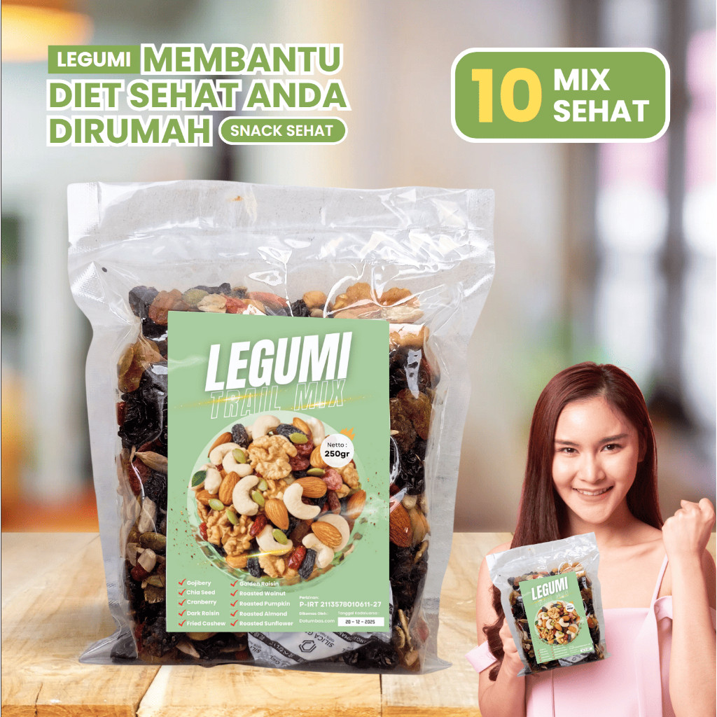 

LEGUMI Trail Mix Cemilan Sehat Diet Buah Kering Original Makanan Kacang Kering Healthy