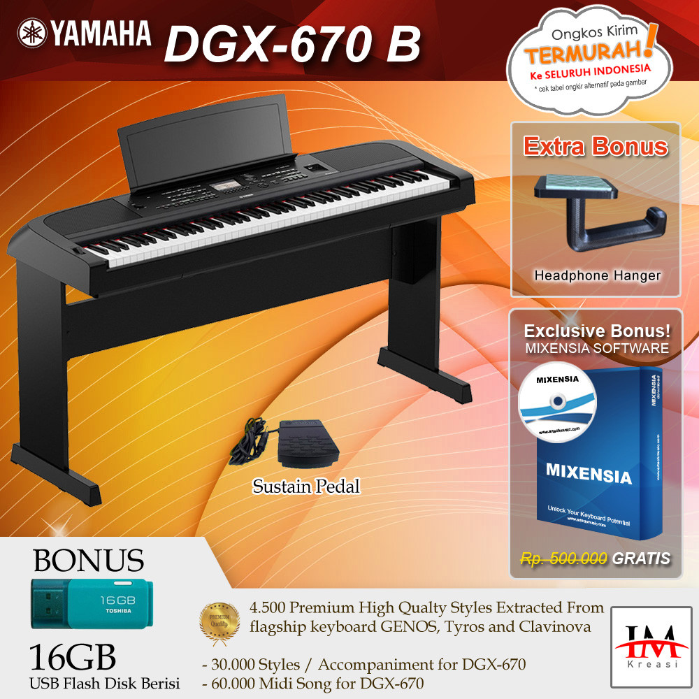 Yamaha DGX670 / DGX 670 Digital Piano (penerus DGX660 660)
