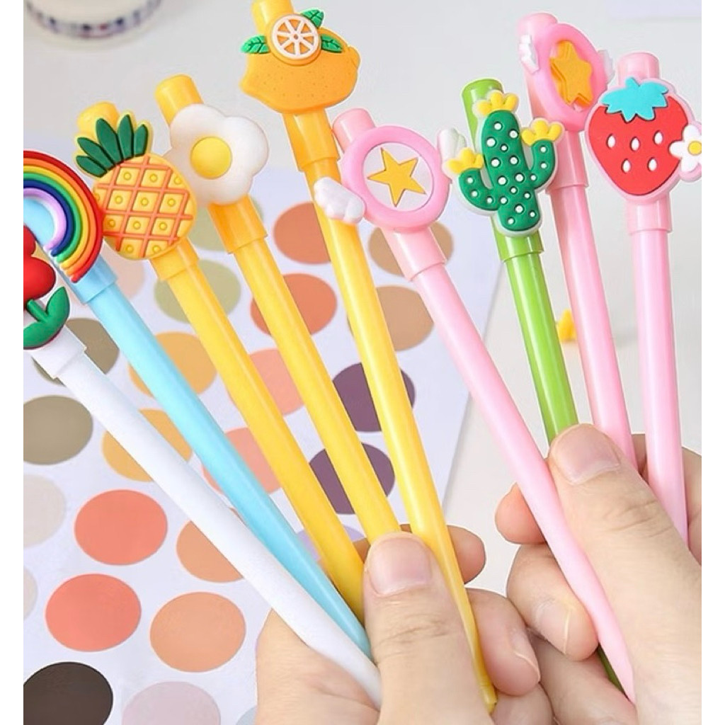 

Pulpen Gel Karakter Kartun Buah Pena Karakter 3D 0.5mm Lucu Pen Cute Student Japanese Alat Tulis Kantor Sekolah Tinta Cair Ujung Lancip