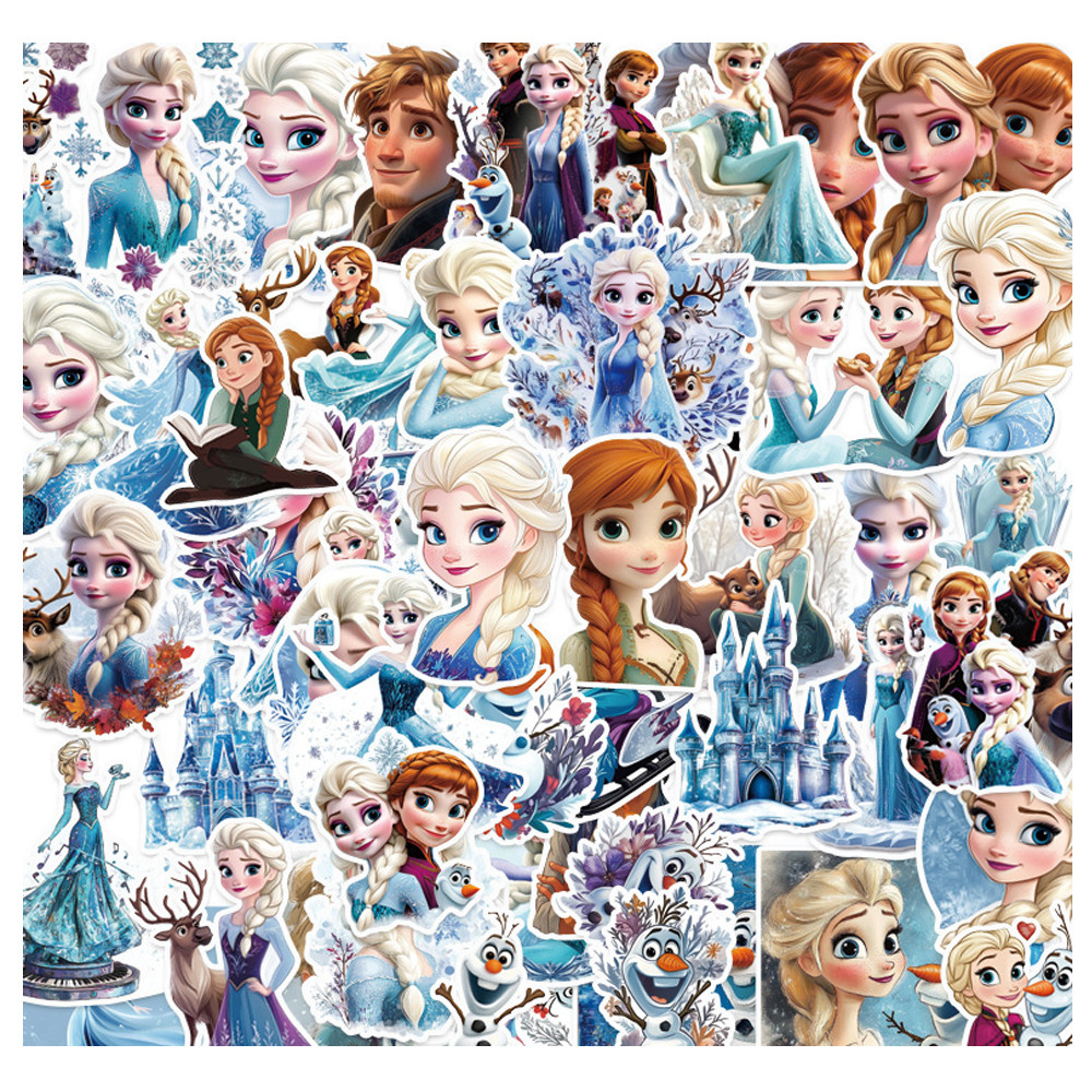 

10/30/50pcs Cartoon Disney Movie Frozen Princess Girl Elsa Stickers Anime Cute Cartoon Waterproof Sticker for Kis DIY Stationery