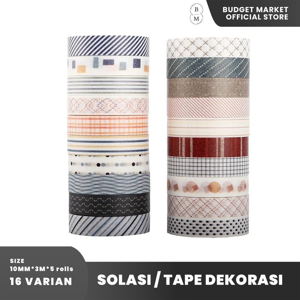 

Set Adhesive Washi Making Tape DIY Journal Planner Lucu / Washi Tape Dekorasi / Selotip Solatip Isolasi