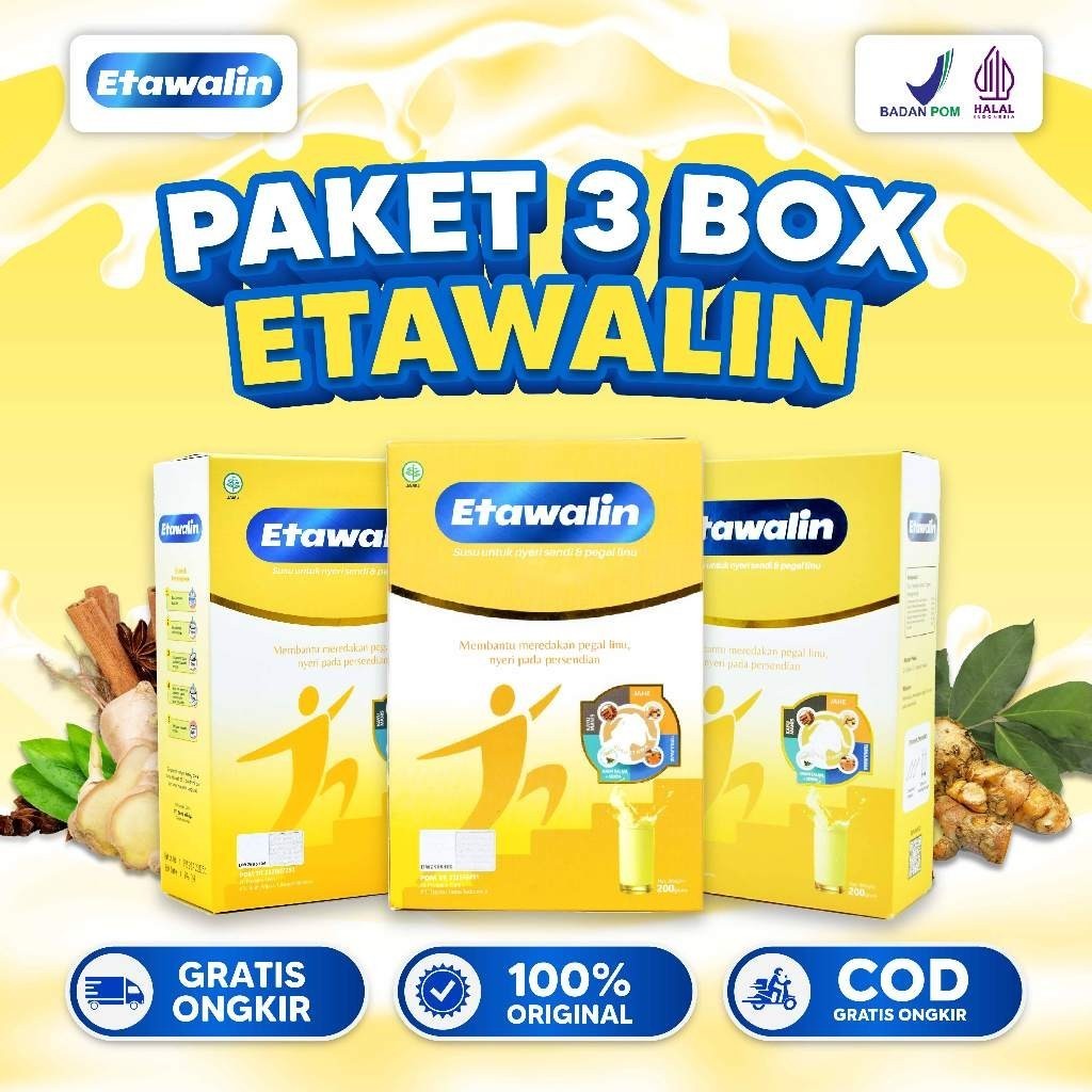 

Etawalin 3 Box - Susu Kambing Anti Tulang Keropos & Atasi Sakit Sendi Asam Urat Rematik Original