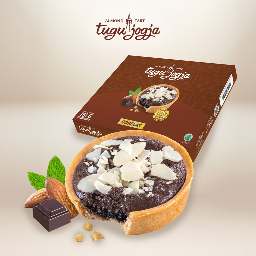 

Almond Tart Tugu Jogja Cokelat 6 Pcs Renyah Lezat