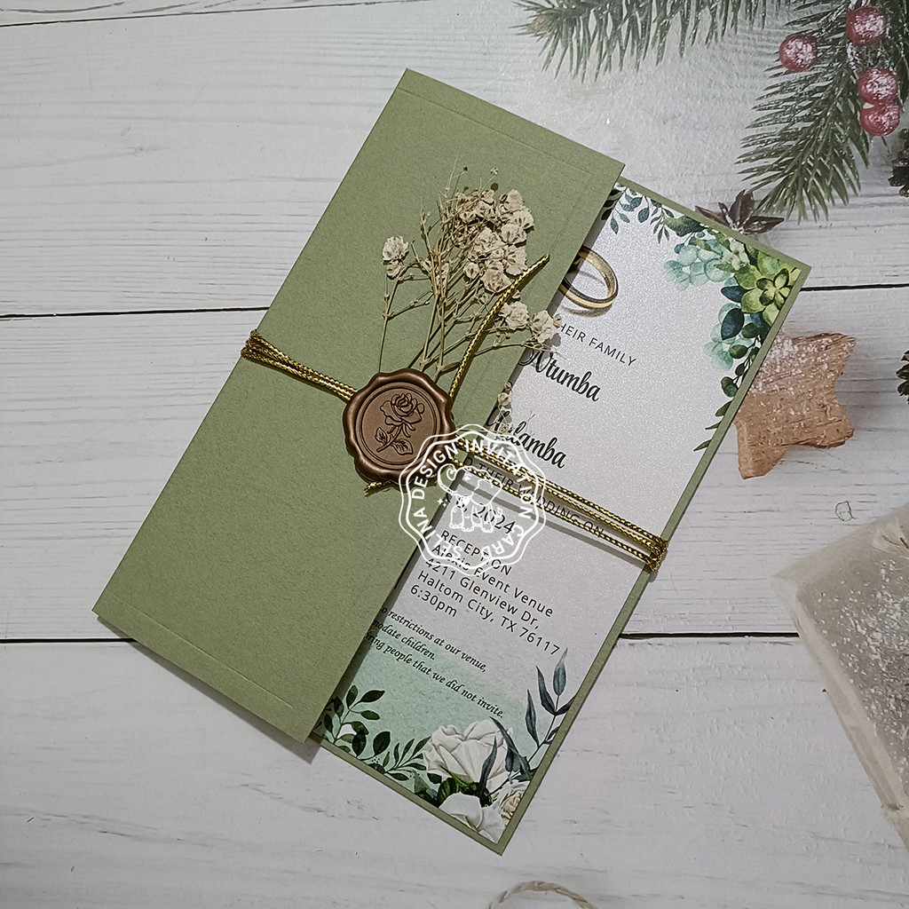 

50pc 5.2x7.2inch Paper Card Wrap For Wedding Invitation Design, No Inner Sheet, No Envelope, No Wax Seal, No Ribbon, No Flower