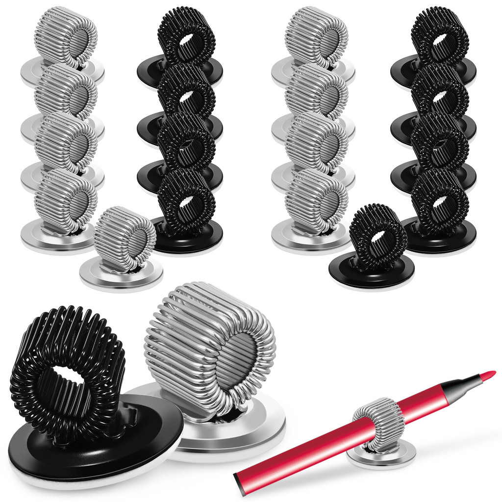 

20Pcs Metal Pen Holder Clips Adhesive Self Pencil Holders Fixing Clamps ganizer For Pencil Clips Wall Mounted Office Home School