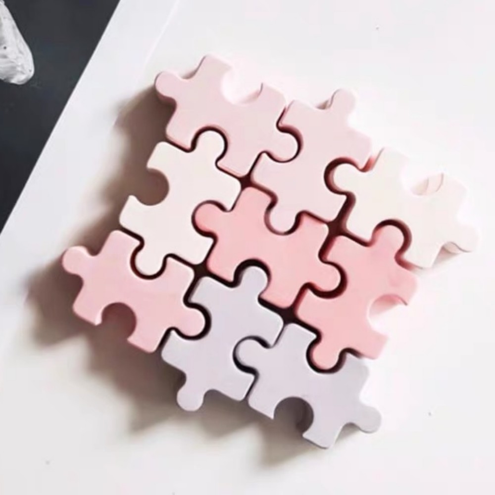 

Handmade Jigsaw Candle Silicone Mold Jigsaw Game Making Silicone Mold DIY Jewelry Pendant Making Craft Art Tool Collection Game