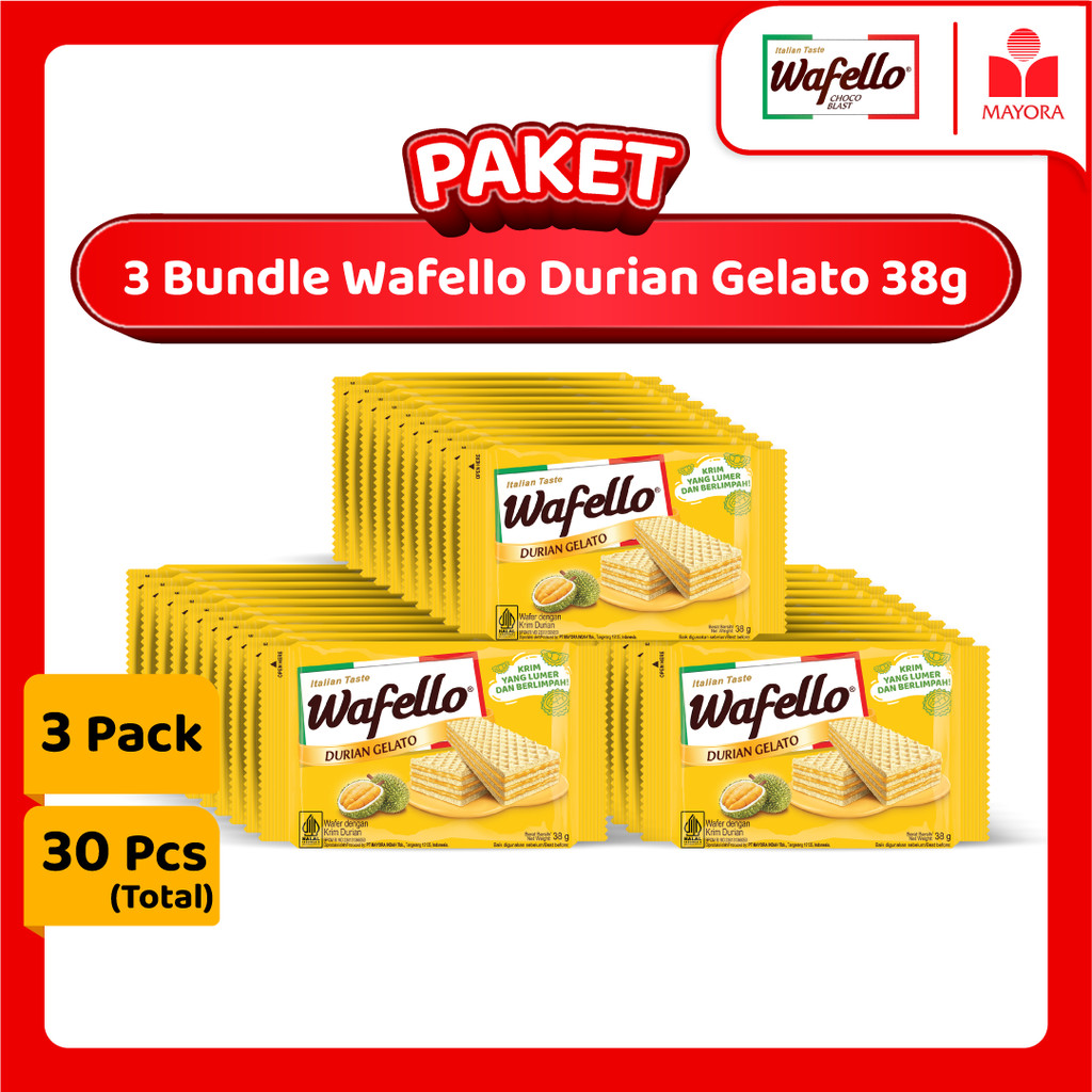

Paket 3 Bundle Wafer Wafello Durian Gelato 38 Gram