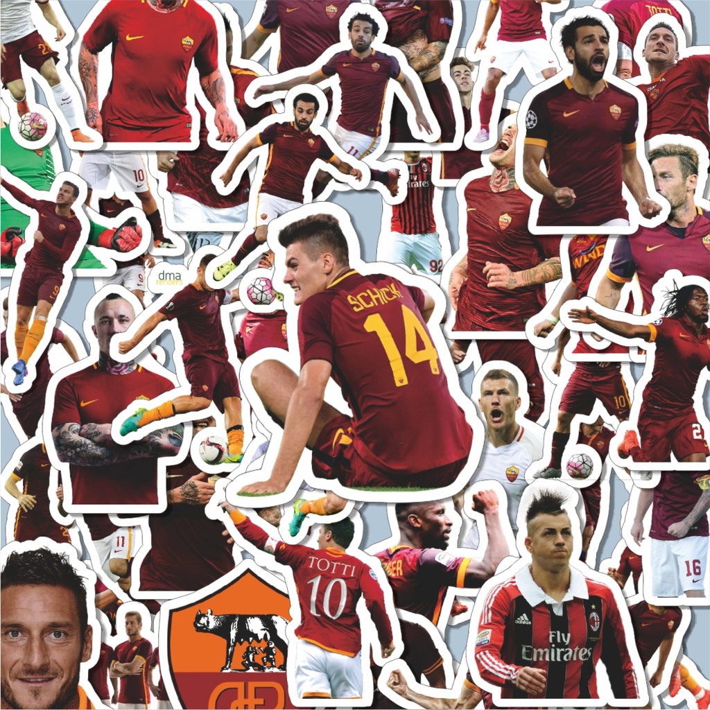 

100PCS Lucu Stiker Football Series AS Roma Stiker Aesthetic Stiker Anti Air Stikers Berperekat Waterproof sticker decal buat Motor Helm Buku Journal Koper Casing HP Laptop Botol Minum Hadiah anak