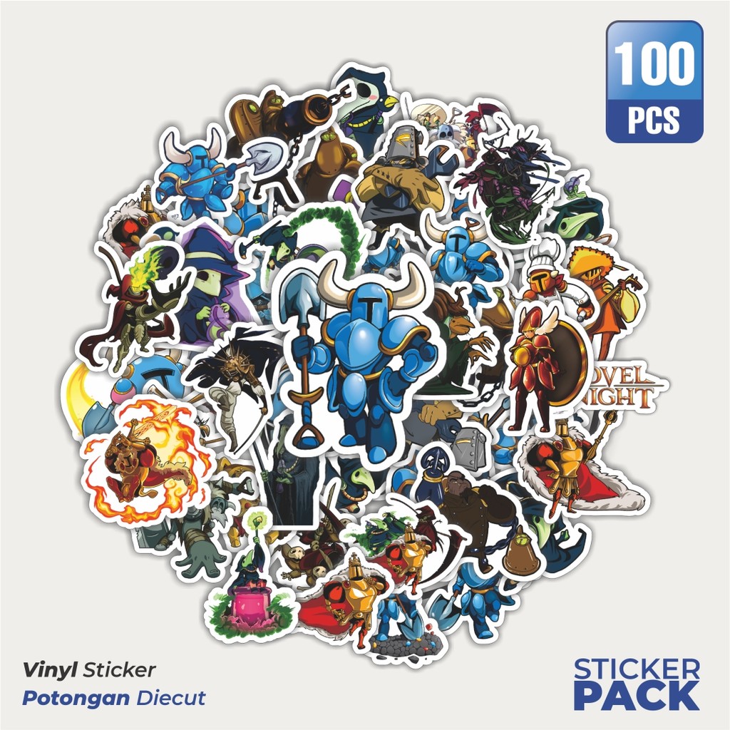 

Super Hemat! 100 PCS Stiker Game Series Steam Shovel Knight Waterproof Aesthetic- Untuk Laptop, Motor, dan Helm - Paper Stationery Pack