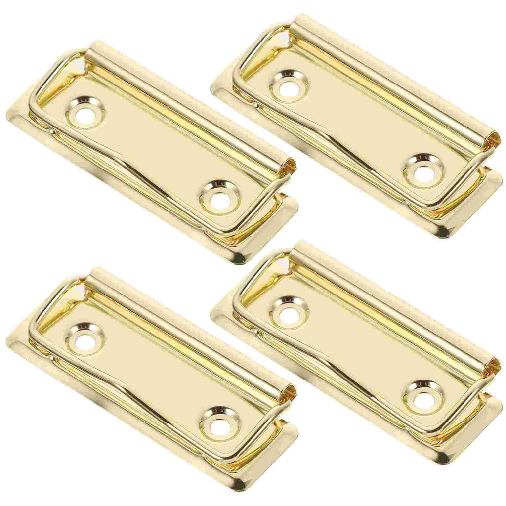 

4 Pcs Gold Metal Folder Clips Office Binder Clamps Large Paper Clip Accessories For Students Teachers Supplies Work Home