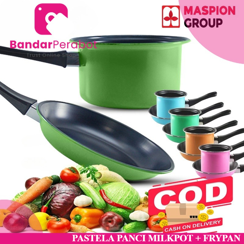 Maspion Pastela susu Panci Milk Pot Teflon + Frypan Anti Lengket 1set Isi 2pc / panci wajan teflon