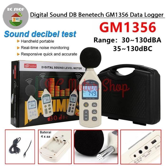 Sound Level Meter Data Logger Benetech GM1356 Tester Suara Sound DB - Benetech GM1356 Tester Suara S