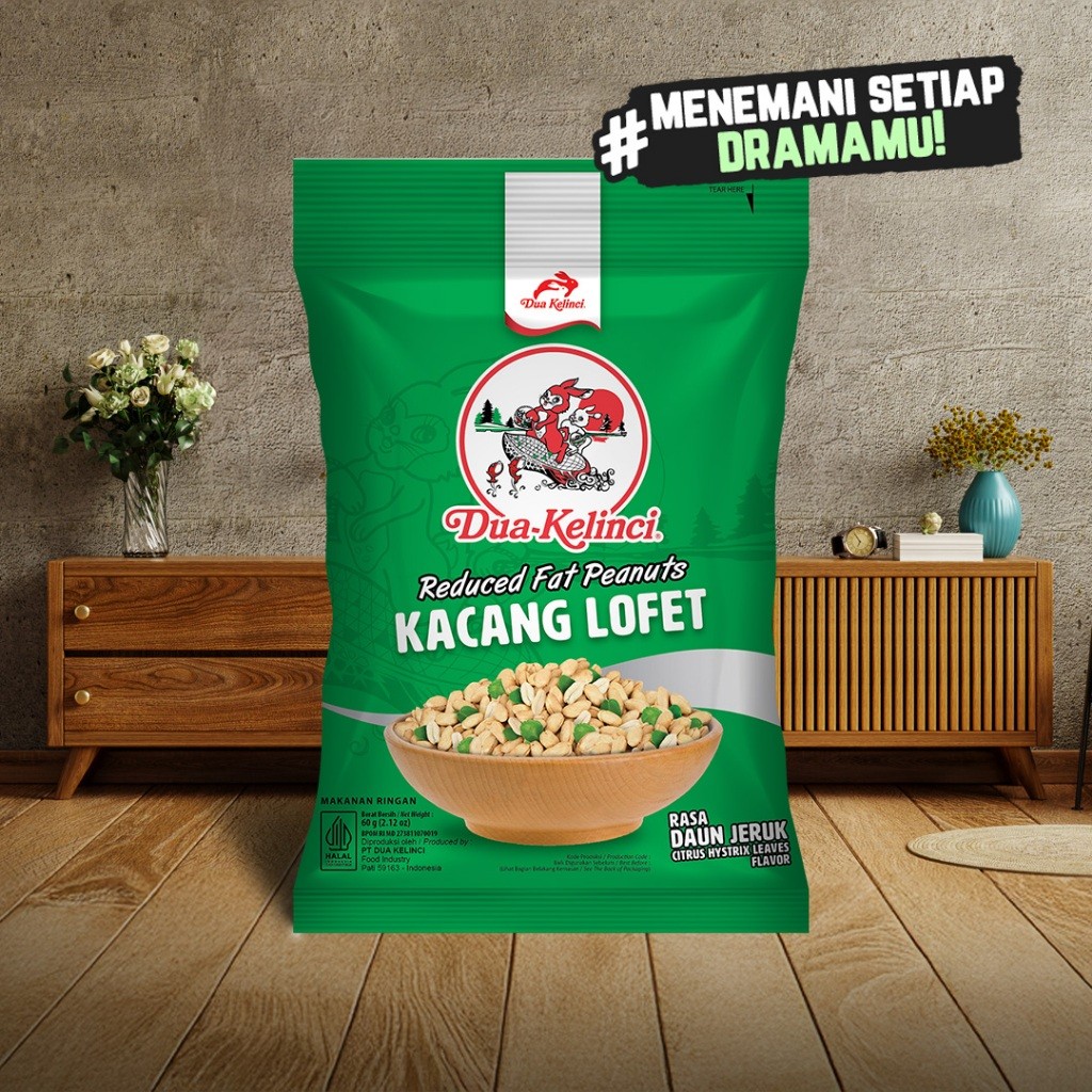 

DUA KELINCI Kacang Lofet Rendah Lemak 60 gram - KAYA SERAT