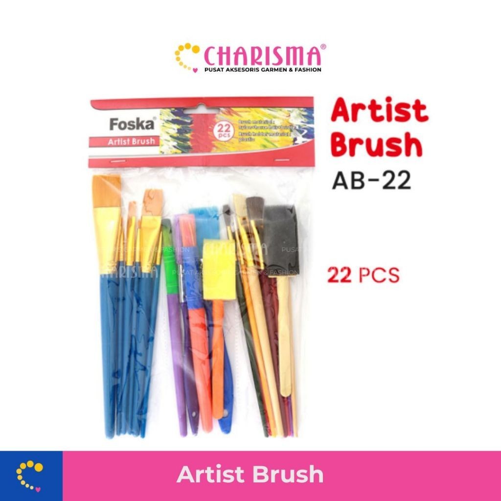 

Charisma Artist Brush Horse Hair Nylon - Foska Kuas Lukis Gambar - AB-22