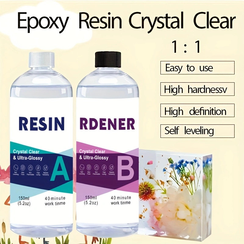 

Crystal Clear Epoxy Resin Set- Non Yellowing And Bubble Free And Easy To Mix 1:1 Casting And Coating, Suitable For DIY Jewelry