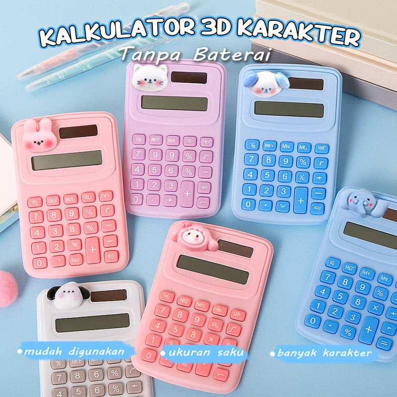 

Kalkulator Saku Pastel Lucu 8 Digit Karakter Kartun Anak Bertenaga Surya Terdapat Tombol Check Corret