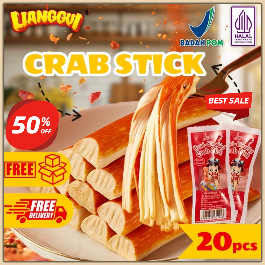 

[Jaminan kualitas] LIANGGUI HALAL | CRAB STICK BARBECUE FLAVOR | CRAB STICK SPICY FLAVOR | CRAB STICK ANEKA RASA Enak Paling banyak dibeli
