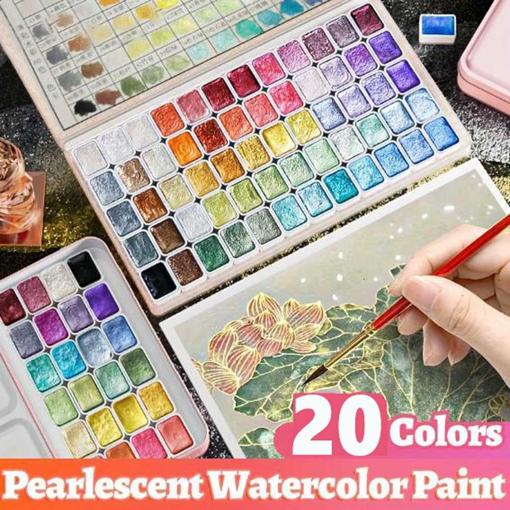 

Watercolor Painting Set 20 Colors Solid Watercolor Set For Drawing Painting Writing Art Creation Art Supplies Portable box