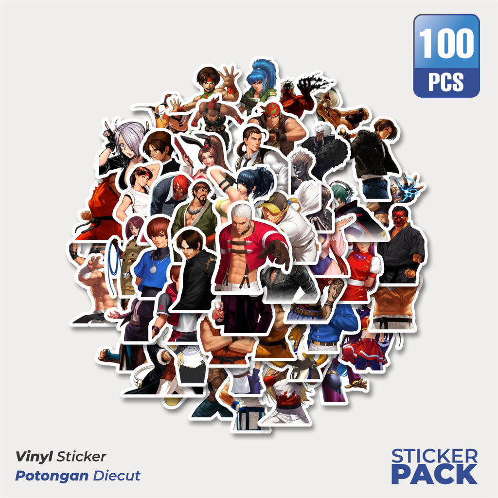 

100 PCS STIKER Stiker Game Series King Of Fighter Character Mix 6 Waterproof Aesthetic- Untuk Laptop, Motor, dan Helm - Paper Stationery Pack
