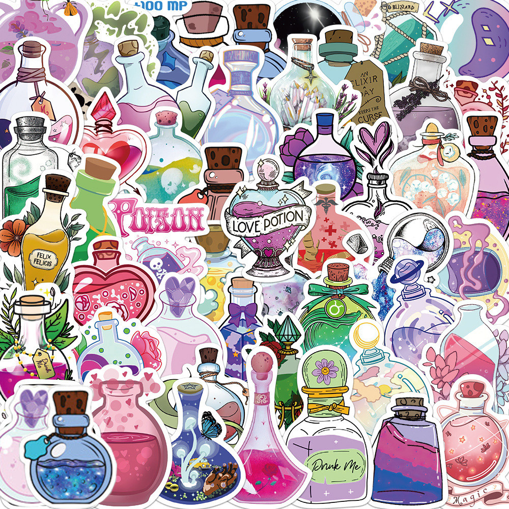 

10/30/50pcs Cute Cartoon Magic Potion Aesthetic Stickers Apothecary Decals Laptop Phone Luggage Decoration Sticker for Girl Kid