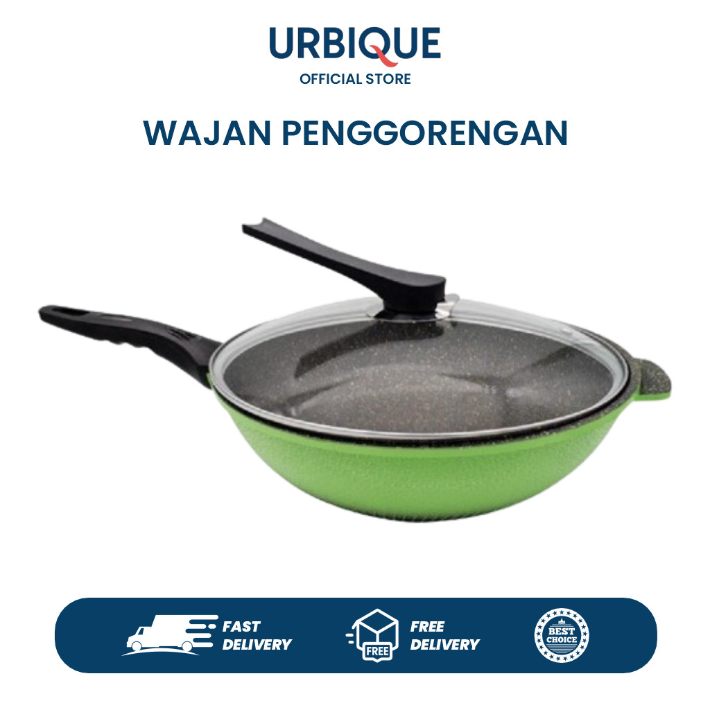 Panci Goreng Serbaguna Q2-3011 Marble 30cm Bisa Kompor Induksi Anti Lengket