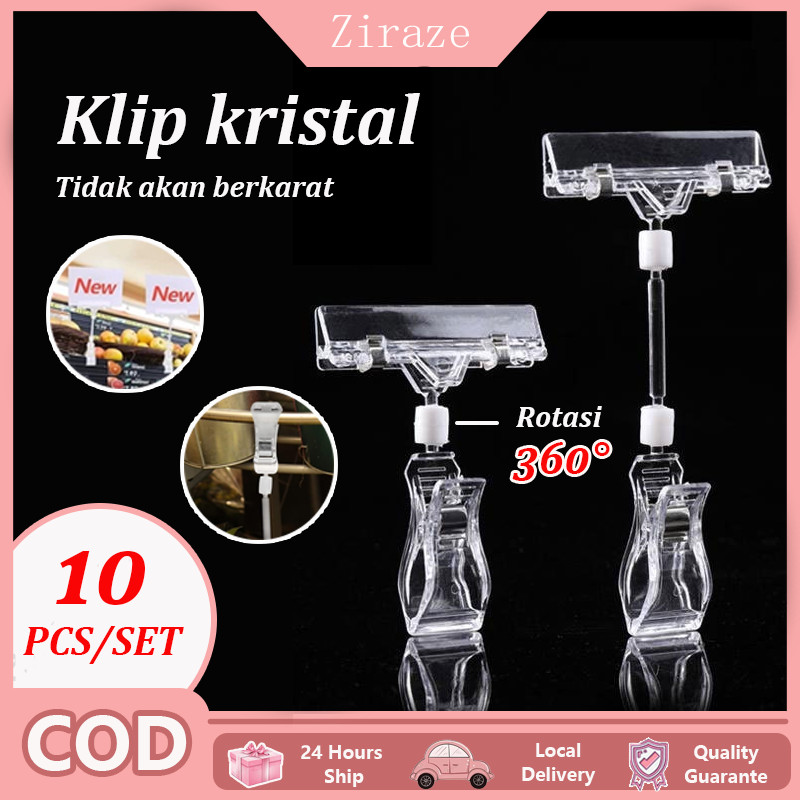 

10 PCS - 11cm/16cm Jepitan Promo / Jepit Harga Obral Tag Hanger Transparan Untuk Penjepit Label Papan Price