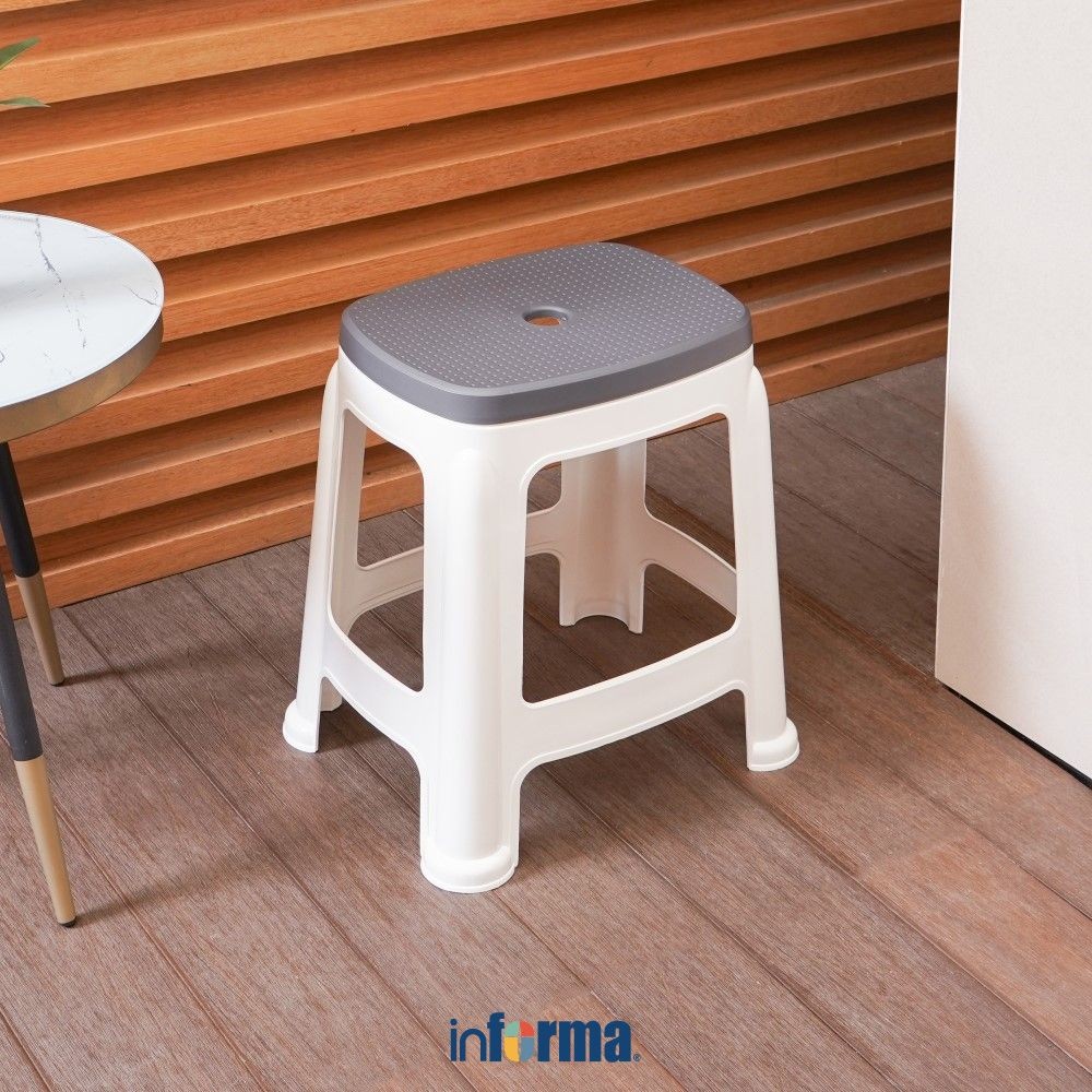 Informa Palmer Bangku - Abu-Abu/Putih Multipurpose Stool Bangku Makan Cafe Restoran Serbaguna Furint