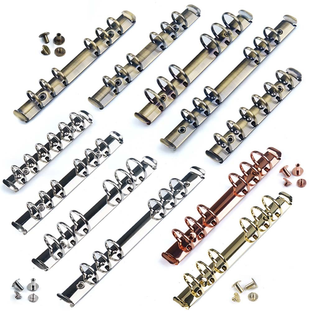 

with Screw Metal Diary Notebook Binding Hoops File Folder Refillable Loose-leaf Ring Spiral Rings Binder Clip