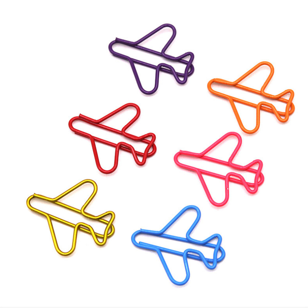 

20pcs Creative Metal airplane Shaped paper Clips Decorative Paperclips