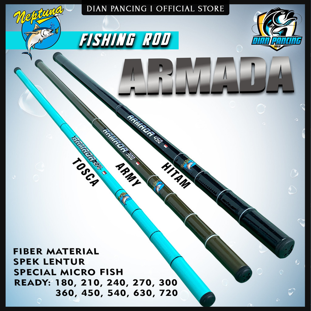 teRBARU Tegek Murah Ikan Micro Neptuna Armada joran tegek fiber lentur