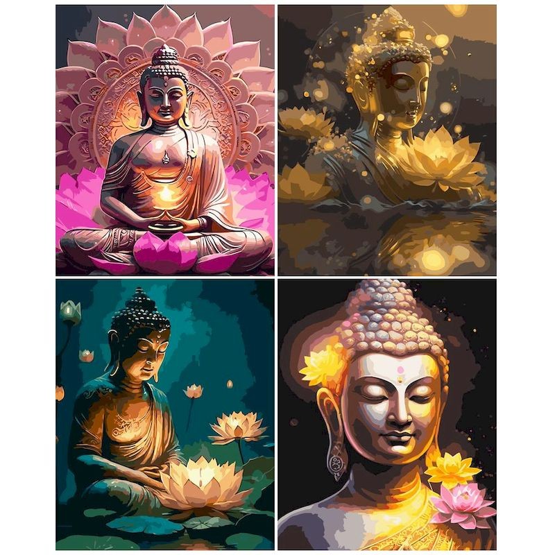 

GATYZTORY Diy Painting By Numbers Kits For Adults Buddha Drawing Coloring By Numbers For Wall Art Picture 60x75cm