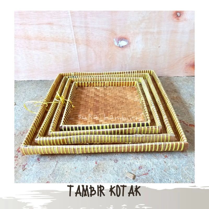 Tambir Kotak 25X25 30X30 35X35 40X40 45X45 Tampah Bambu Kotak Tebok Kotak