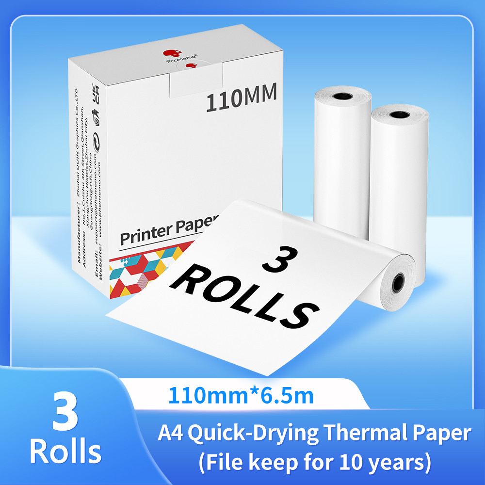 

100 Sheets Phomemo A4 Paper Thermal Paper Fold Continuous Printing Paper Suitable for Phomemo M08F A4 Printer Long Time Storage
