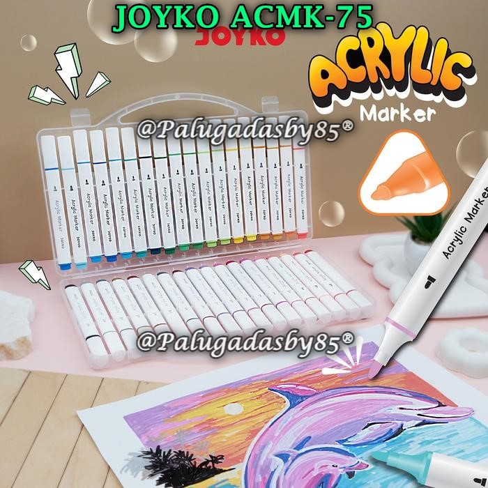 

(1 Set) GABUNGAN Spidol Akrilik JOYKO ACMK-75-12 ACMK-75-24 ACMK-75-36 / Joyko ACMK-75 (1 Set)