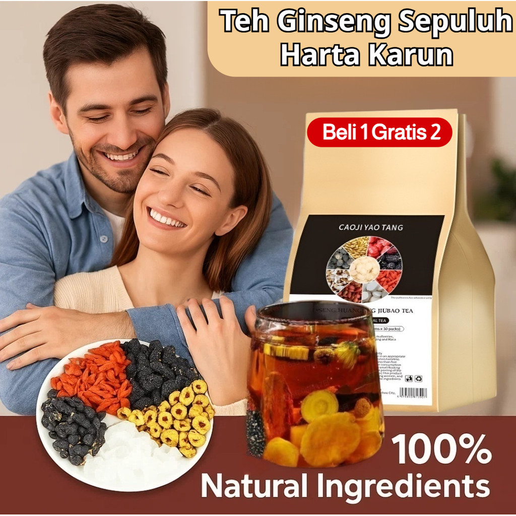 

✨Beli 1 Gratis 2✨【Pengiriman 24 Jam+COD】Teh Sembilan Bahan Ginseng/Essence Nine Treasures Tea /Kantong Teh Bergizi Hati/Teh Penambah Energi dan Anti Lelah / Teh Herbal Alami Sehat/Geng Yellow Essence and Nine Treasures Tea