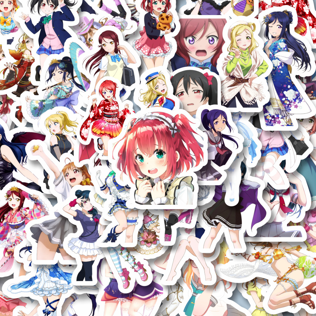 

100PCS Lucu Stiker Anime Series Love Live Character Mix 4 Stiker Aesthetic Stiker Anti Air Stikers Berperekat Waterproof sticker decal buat Motor Helm Buku Journal Koper Casing HP Laptop Botol Minum Hadiah anak