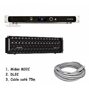 Midas M32C Digital Rackmount Mixer + Paket DL32 + Cable Cat6 BMJ - G