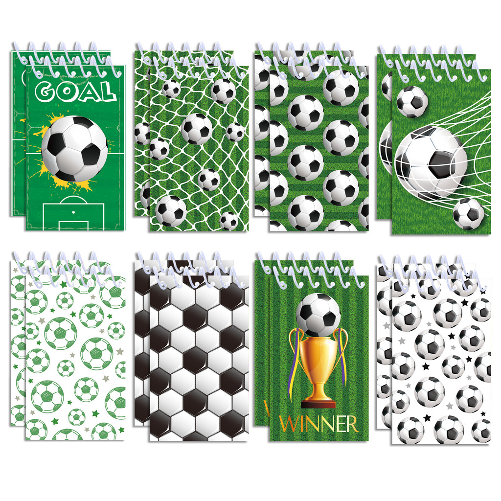 

8pcs Soccer Football Theme Mini Spiral Pocket Notebooks Memo Pad Coil Booklet Notepads For Office Stationery School Diaries