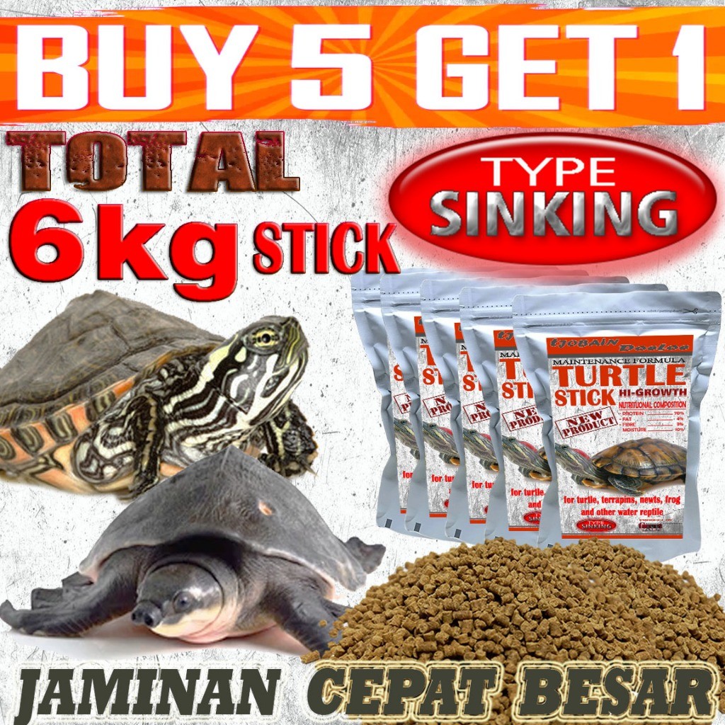 PELLET STICK SINKING TENGGELAM PAKAN KURA-KURA AIR BRAZIL RES CST AST ALIGATOR MONBI PIPUT RAZOR KUR