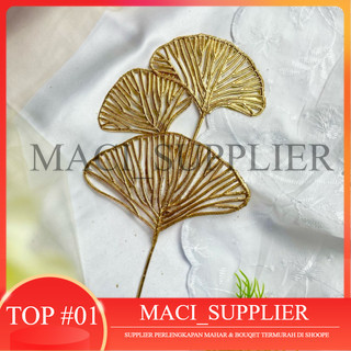 MACISUPPLIER DAUN EMAS GINKGO DAUN GOLD GINKGO ARTIFICIAL
