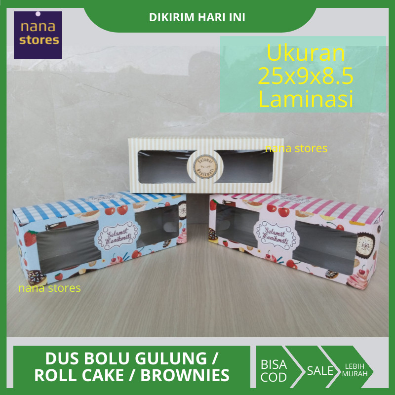 

10 Pcs Dus Bolu Gulung, Roll Cake dan Brownies