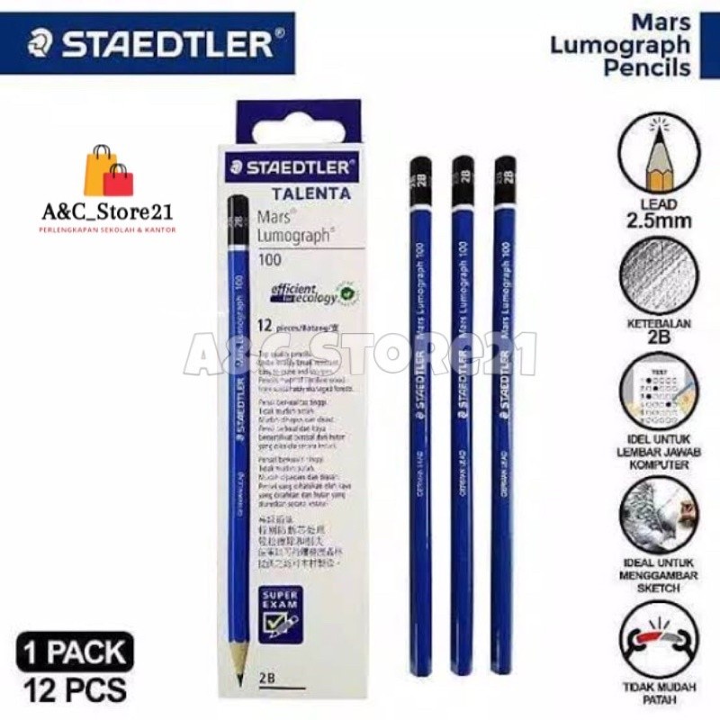 

PENSIL 2B STEADTLER SATU PACK Isi 12 PCS / /