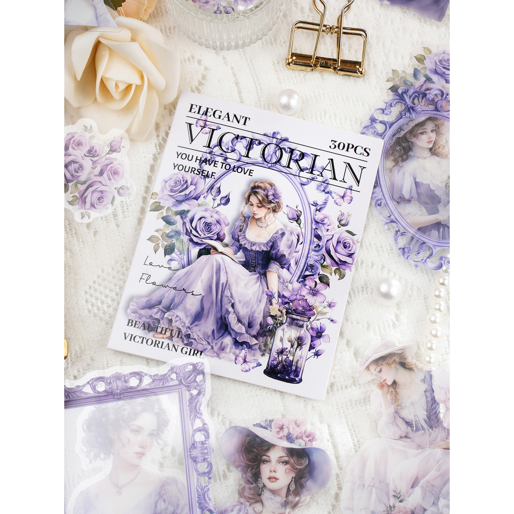 

30Pcs/bag Elegant Girl Victoria collection suitable for decorative stickers DIY diary notebook Children's stationery scrapbook