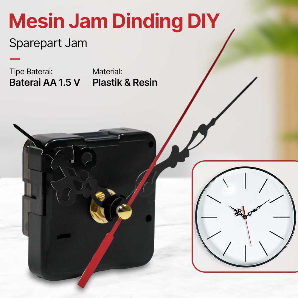 Mesin Jam Dinding DIY Clock Mechanism Quartz Replacement Sparepart - 5168-S -MR