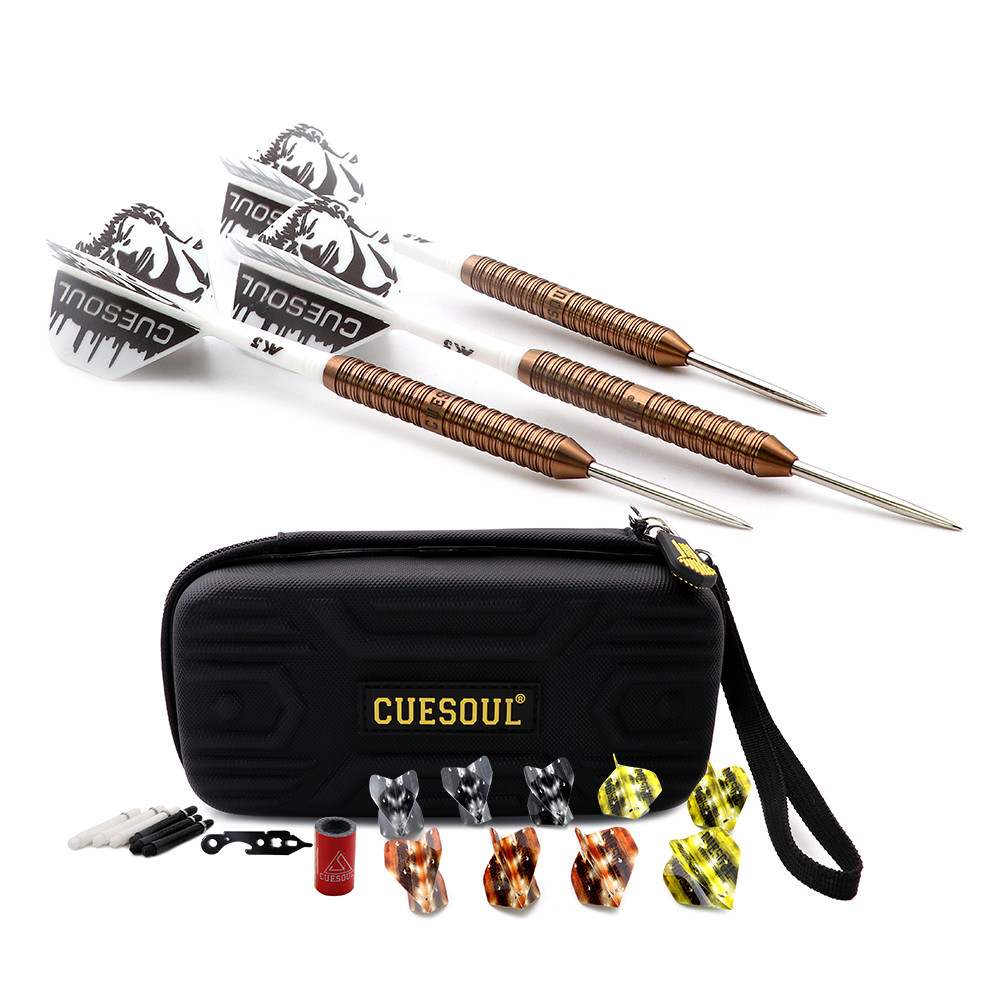 CUESOUL BIG BEAST 90% Tungsten 26g Steel Tip  Dart Set-Rose Gold Dart Barrel
