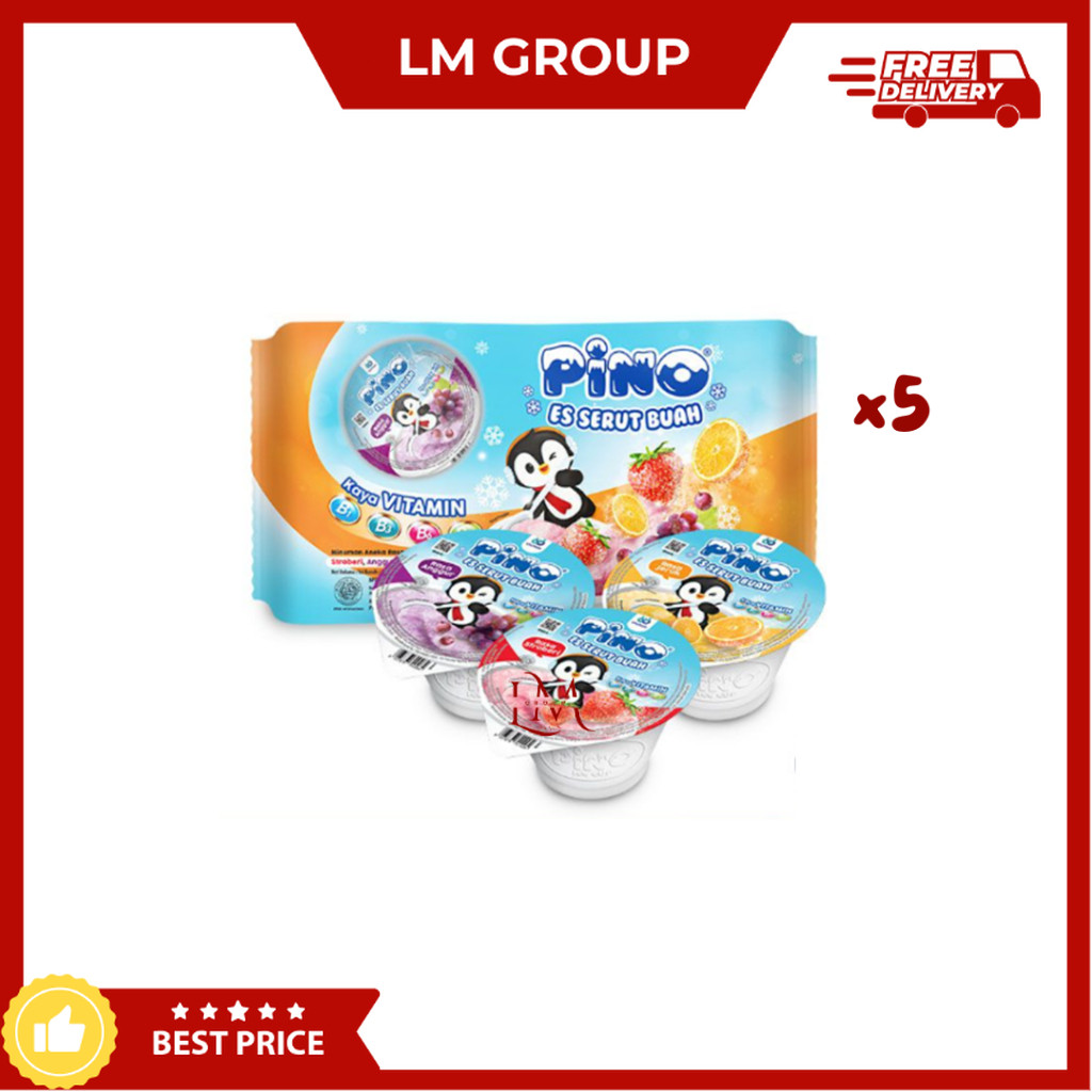 

[5 PCS LEBIH HEMAT] Pino Ice Cup Assorted Rasa Buah 1 Pack Isi 4 pcs @50ml LM Snack Grosir