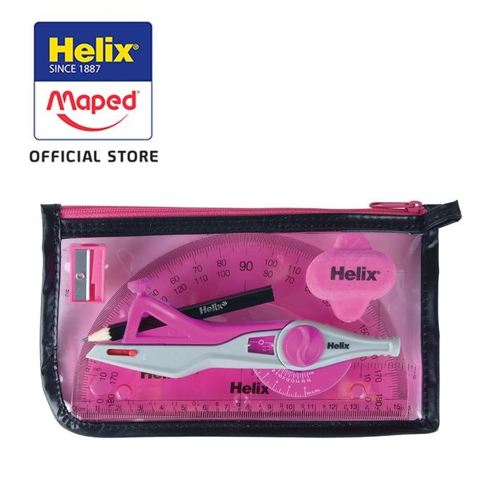 Helix Maths Set Super School Kit 6 Pcs Asscol - Spesifikasi