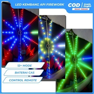 Lampu layang-layangan LED kembang api rockware firework baterai cas sensor cahaya -Modern_Craft